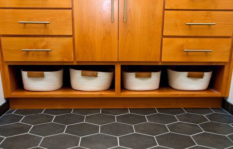 Eugene Bathroom Remodeler near me Charcoal Moroccan Concrete Hex Tiles