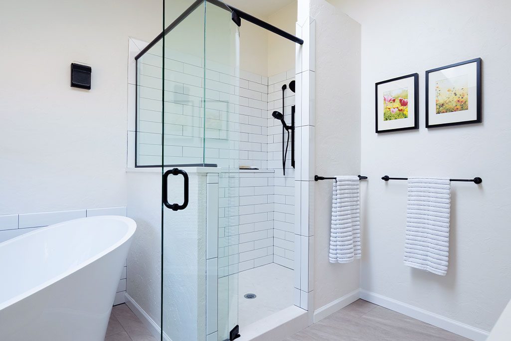 Subway Tile in Shower for Bathroom Remodel